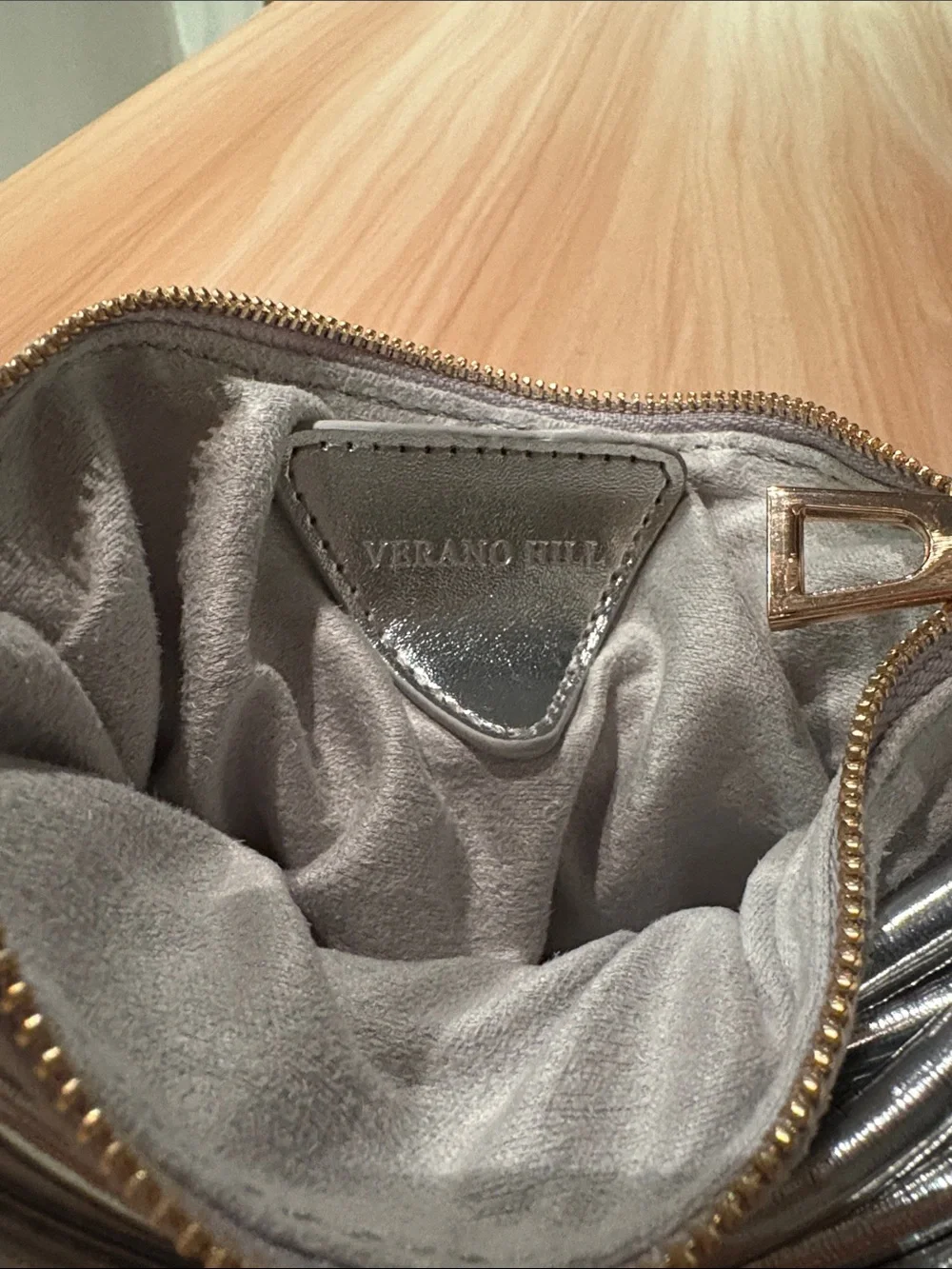 Verano Hill Metallic Silver Coil-Style Handbag